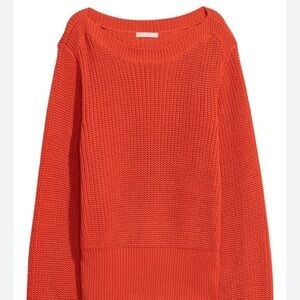 H&M Bold Orange Crew Neck Sweater